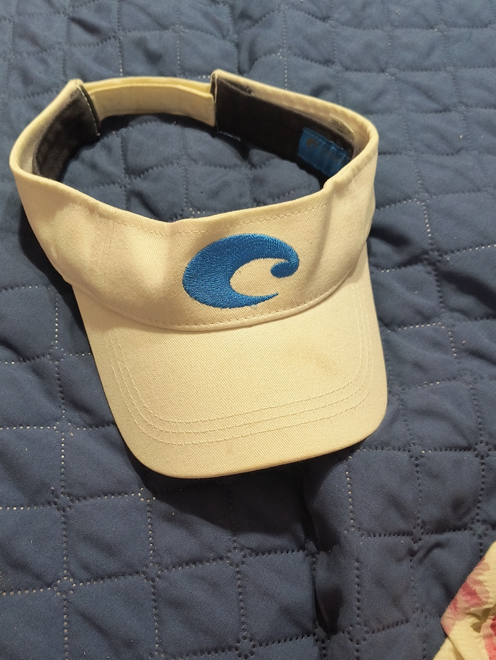 Costa Cream Visor with Blue Wave Logo